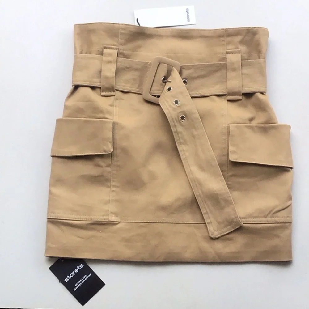 Storets Cora cargo mini skirt Beige Belted Skirt